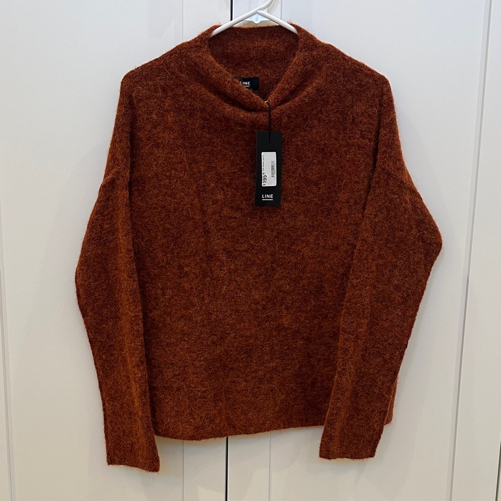 Luxe Women's Rust Turtleneck Sweater
